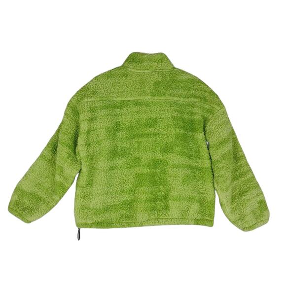 Zelos Women's M Green Sherpa Fleece Full Zip Teddy Jacket Coat Pockets Mock Neck - Picture 4 of 7